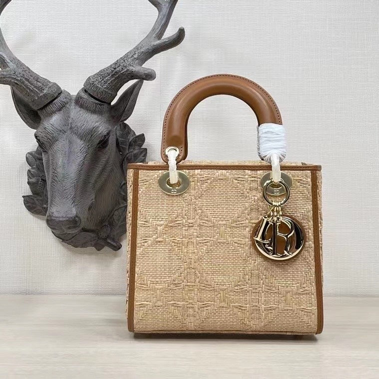 Dior Medium Lady Dior Bag "Natural Macrocannage Raffia"