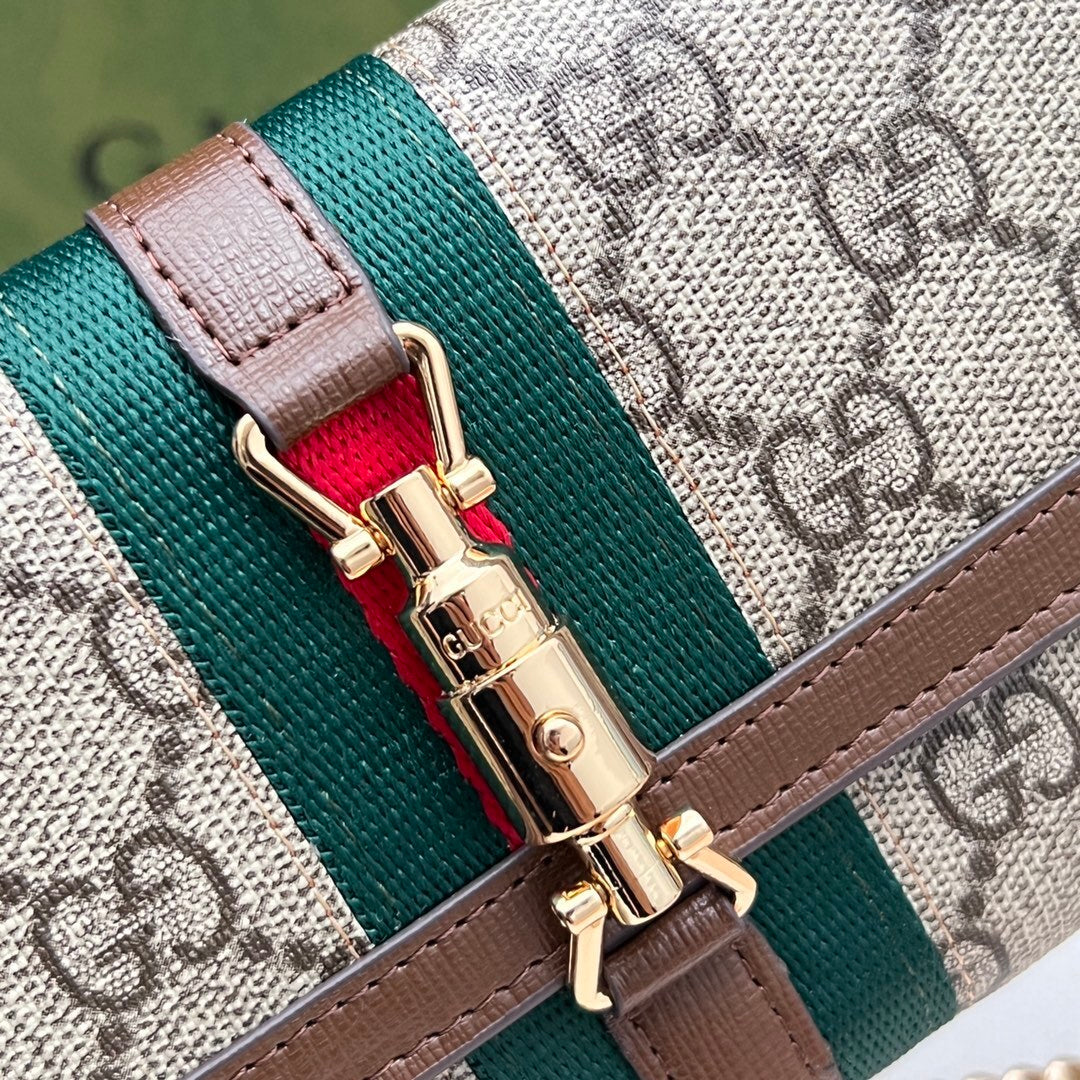 Gucci Jackie 1961 GG Continental Chain Wallet