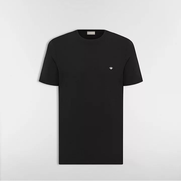 Dior Bee Embroidered T-shirt "Black Cotton Jersey"
