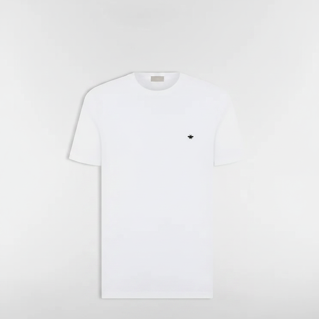 Dior Bee Embroidered T-shirt "White Cotton Jersey"