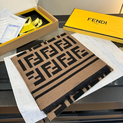 Fendi Wool Scarf "Brown"
