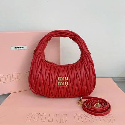 Miu Miu Wander Matelassé Nappa Leather Hobo Bag