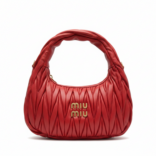 Miu Miu Wander Matelassé Nappa Leather Hobo Bag