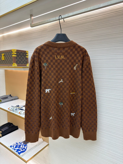 Louis Vuitton x The The Darjeeling Limited Embroidered Long-Sleeved Crewneck "Bourbon Brown"
