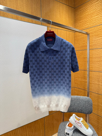 Gucci GG Gradient Cotton and Silk Polo T-Shirt