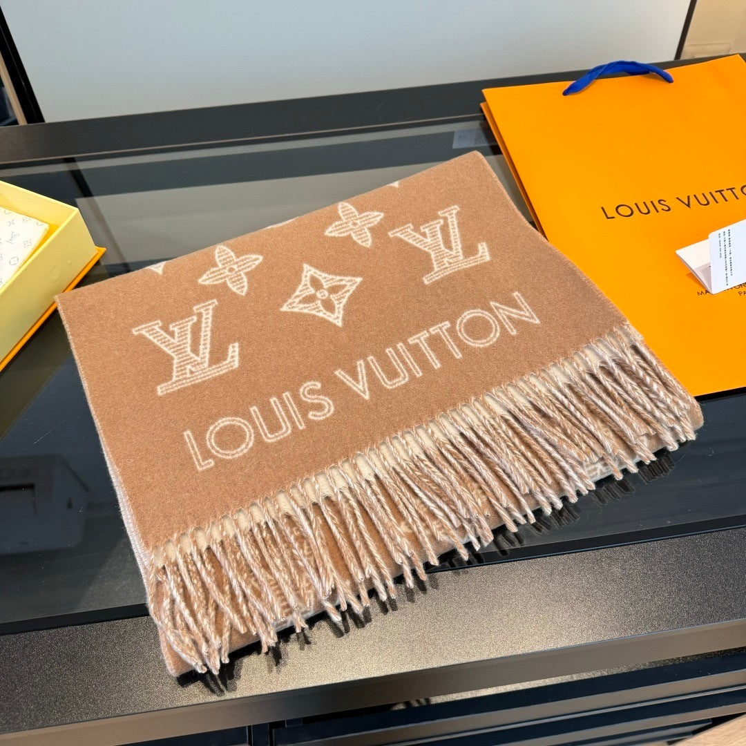 Louis Vuitton Monogram Shadow Scarf "Beige"