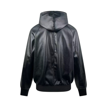 Celine Leather Bomber Jacket "Black"