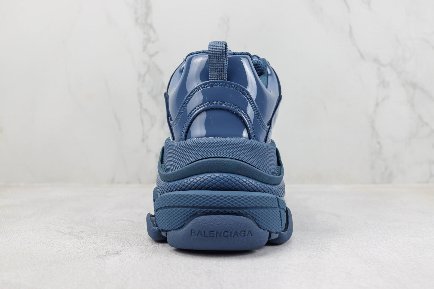 Balnciaga Triple S "Blue Leather Gloss"