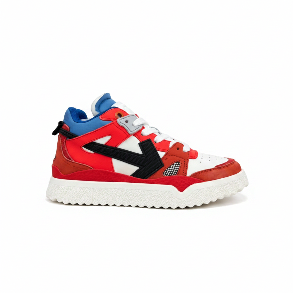 Off-White Sponge Mid "Red-Black-Blue"