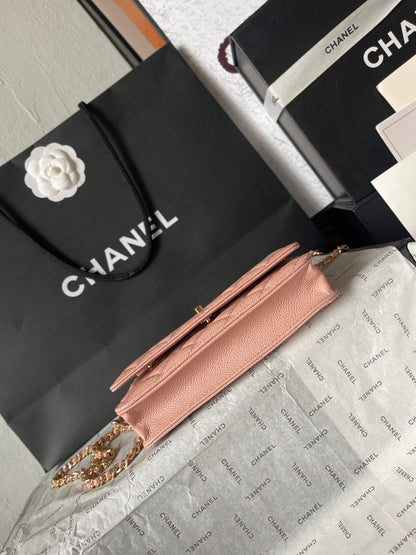 Chanel Quilted Caviar Leather Classic Wallet on Chain