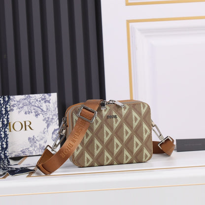 Dior CD Diamond Zipped Pouch with Strap