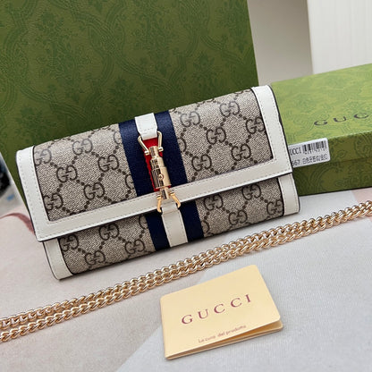 Gucci Jackie 1961 GG Continental Chain Wallet