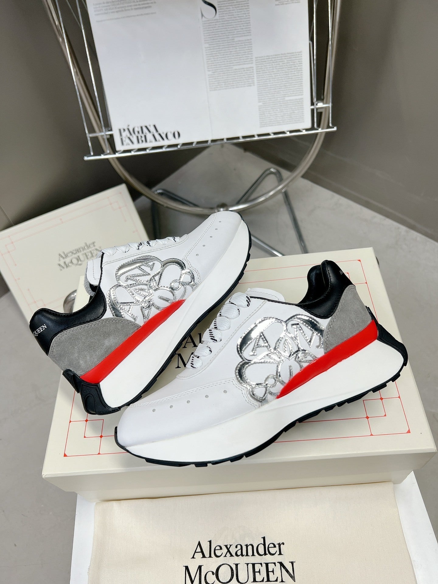 Alexander McQueen Sprint Runner "White-Grey-Red"