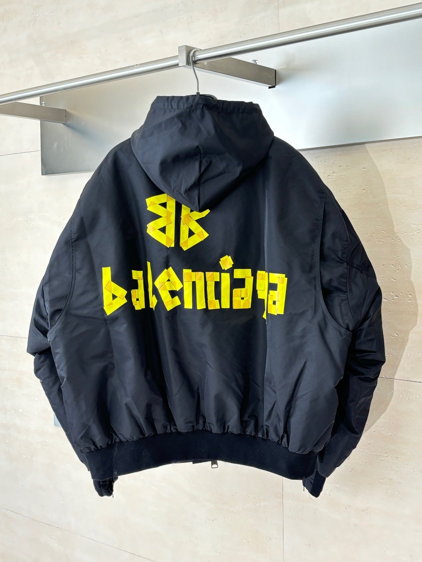 Balenciaga Tape Type Light Hooded Bomber "Black"
