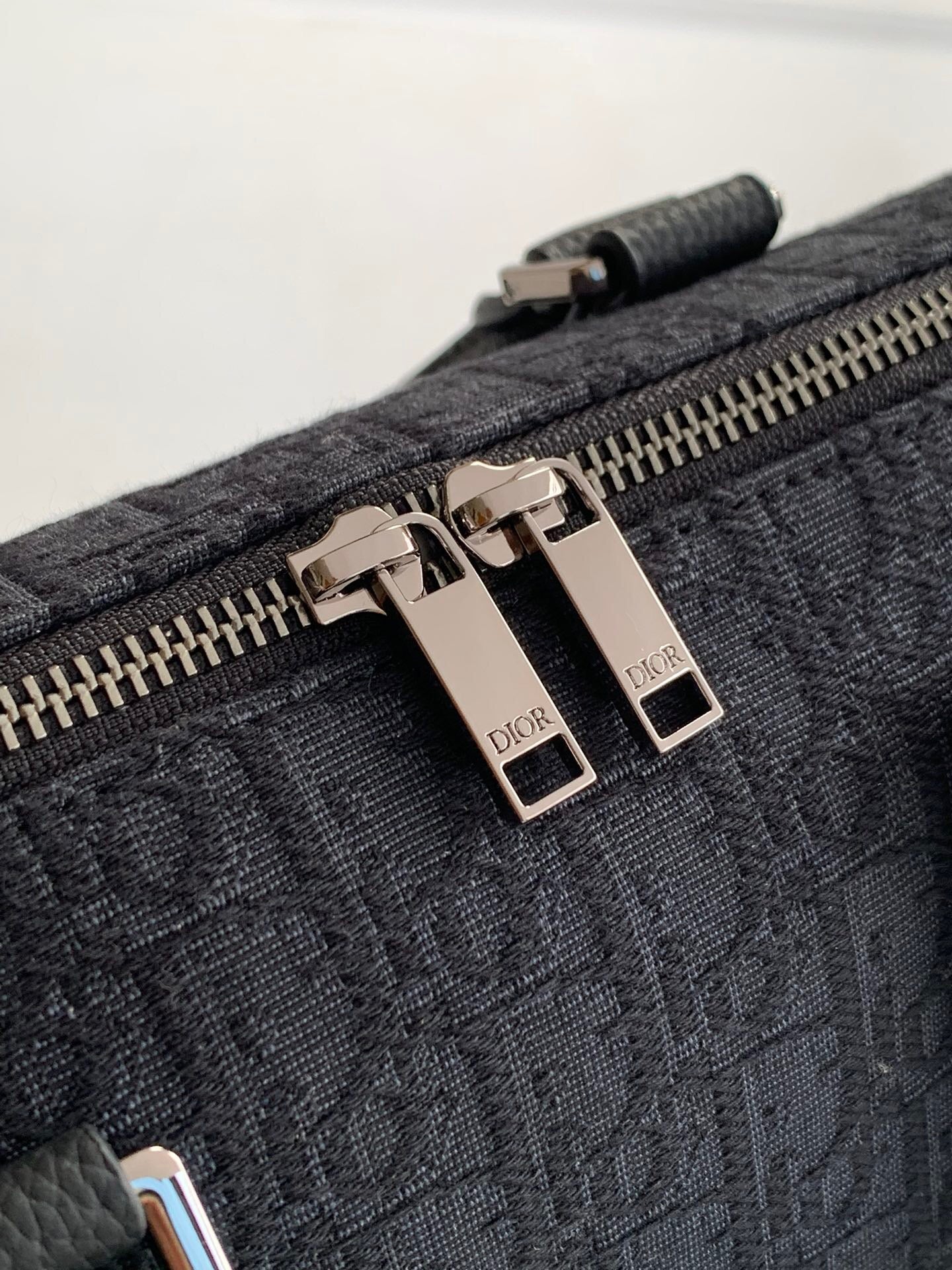 Dior Weekender 40 "Black Dior Oblique Jacquard and Black Grained Calfskin"