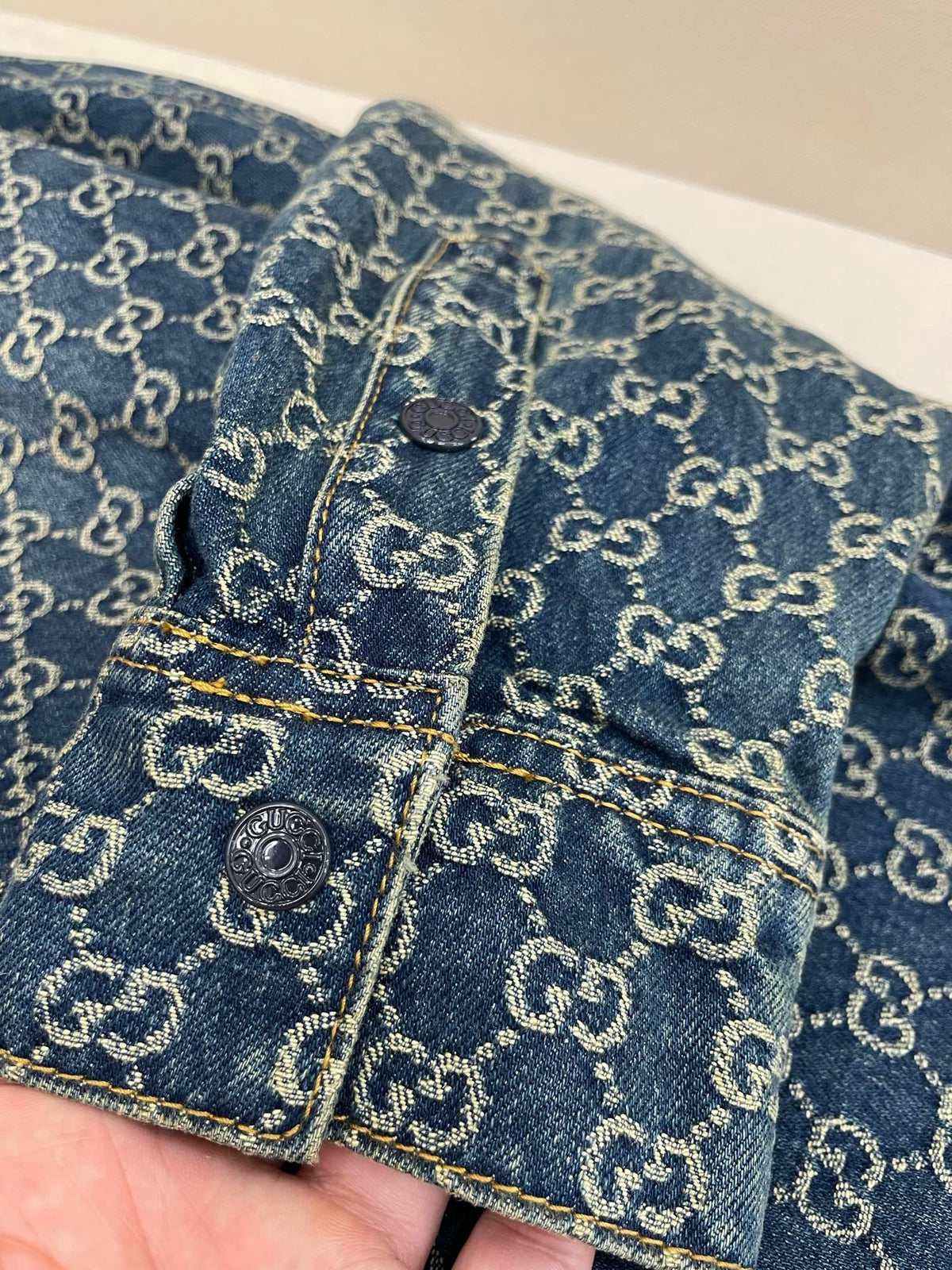 Gucci GG Cotton Denim Jacquard Shirt