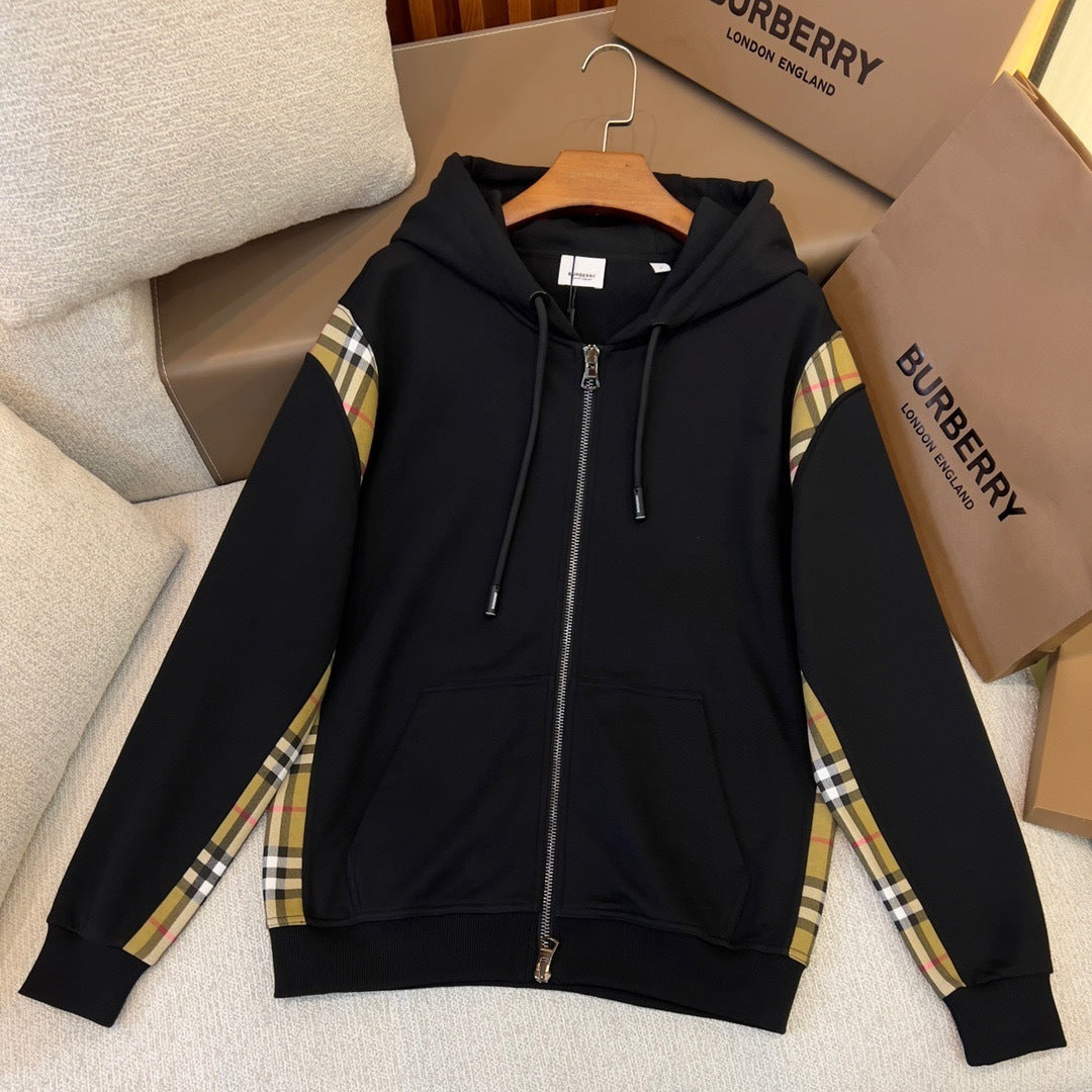 Burberry Vintage Check Panel Hoodie "Black"