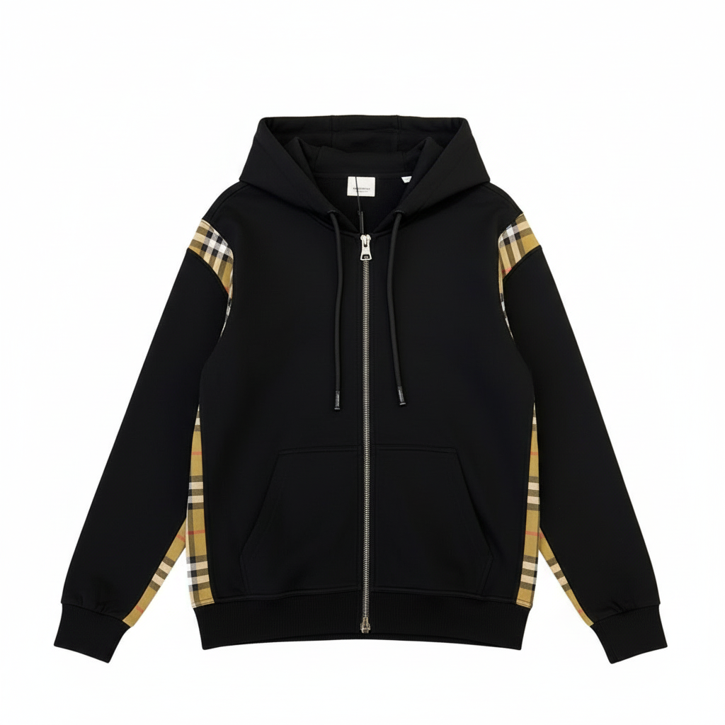 Burberry Vintage Check Panel Hoodie "Black"