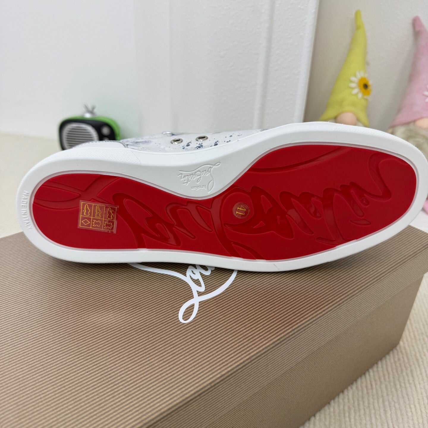 Christian Louboutin Louis Junior Spikes Orlato "White-Silver"