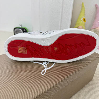 Christian Louboutin Louis Junior Spikes Orlato "White-Silver"