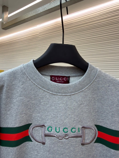 Gucci Cotton Jersey Sweatshirt with Print "Grey"