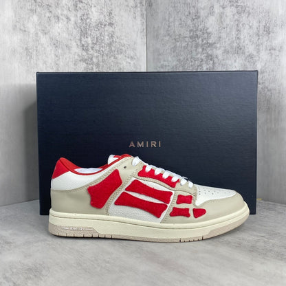 Amiri Skel Top Low "White Red Chenille"