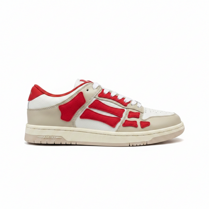 Amiri Skel Top Low "White Red Chenille"