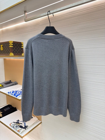 Gucci Wool Cashmere Sweater with Embroidery "Grey"