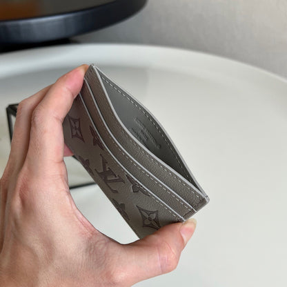 Louis Vuitton Double Card Holder "Shadow Leather"