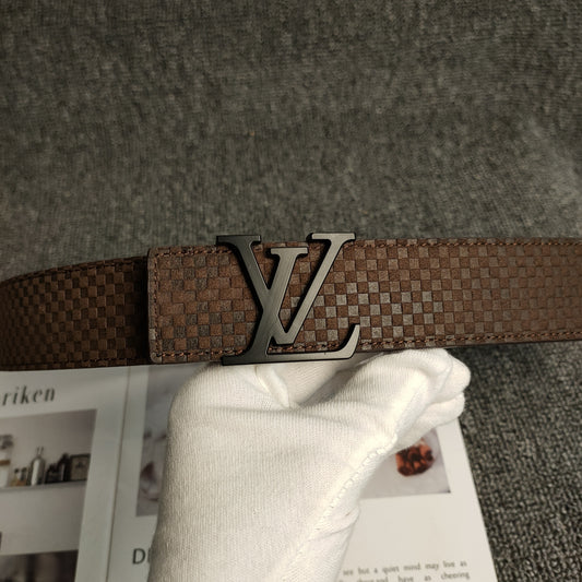 Louis Vuitton Leather Belt "Brown-Black"