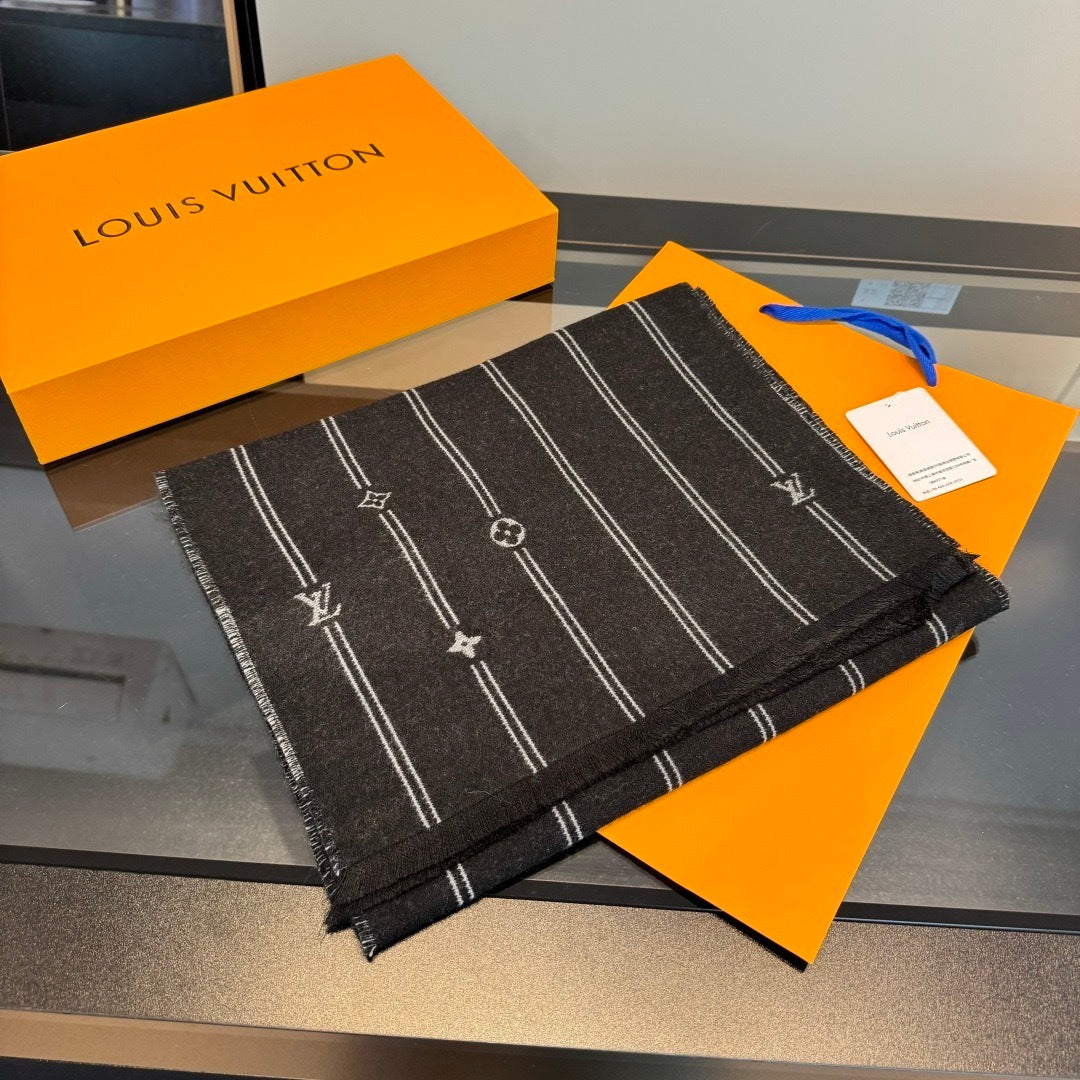 Louis Vuitton Monogram Stripes Scarf "Black"