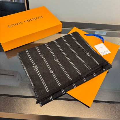 Louis Vuitton Monogram Stripes Scarf "Black"