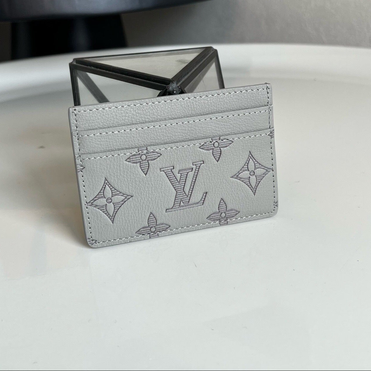 Louis Vuitton Double Card Holder "Shadow Leather"