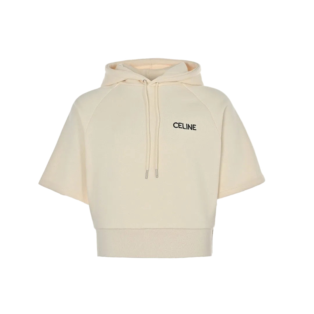 Celine Cropped Hoodie "Beige"