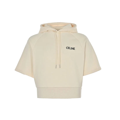 Celine Cropped Hoodie "Beige"