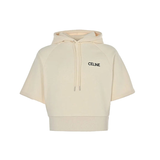 Celine Cropped Hoodie "Beige"