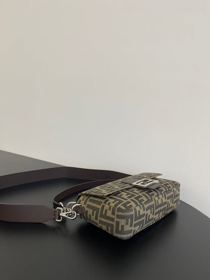 Fendi Baguette FF Jacquard Fabric Bag