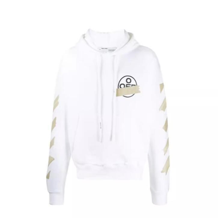 Off-White Tape Diag Arrows Hoodie "White-Beige"