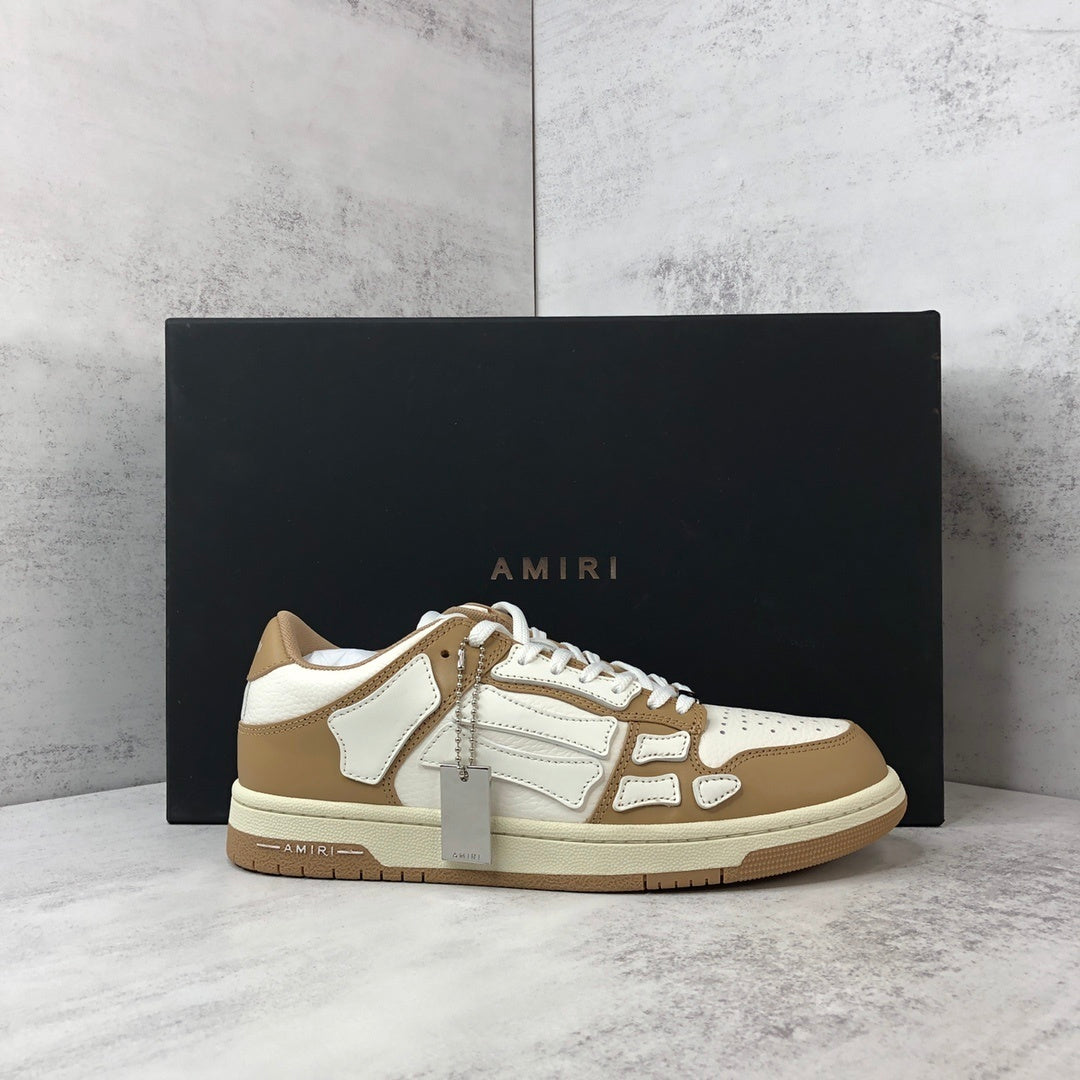 Amiri Skel Top Low "White-Brown"