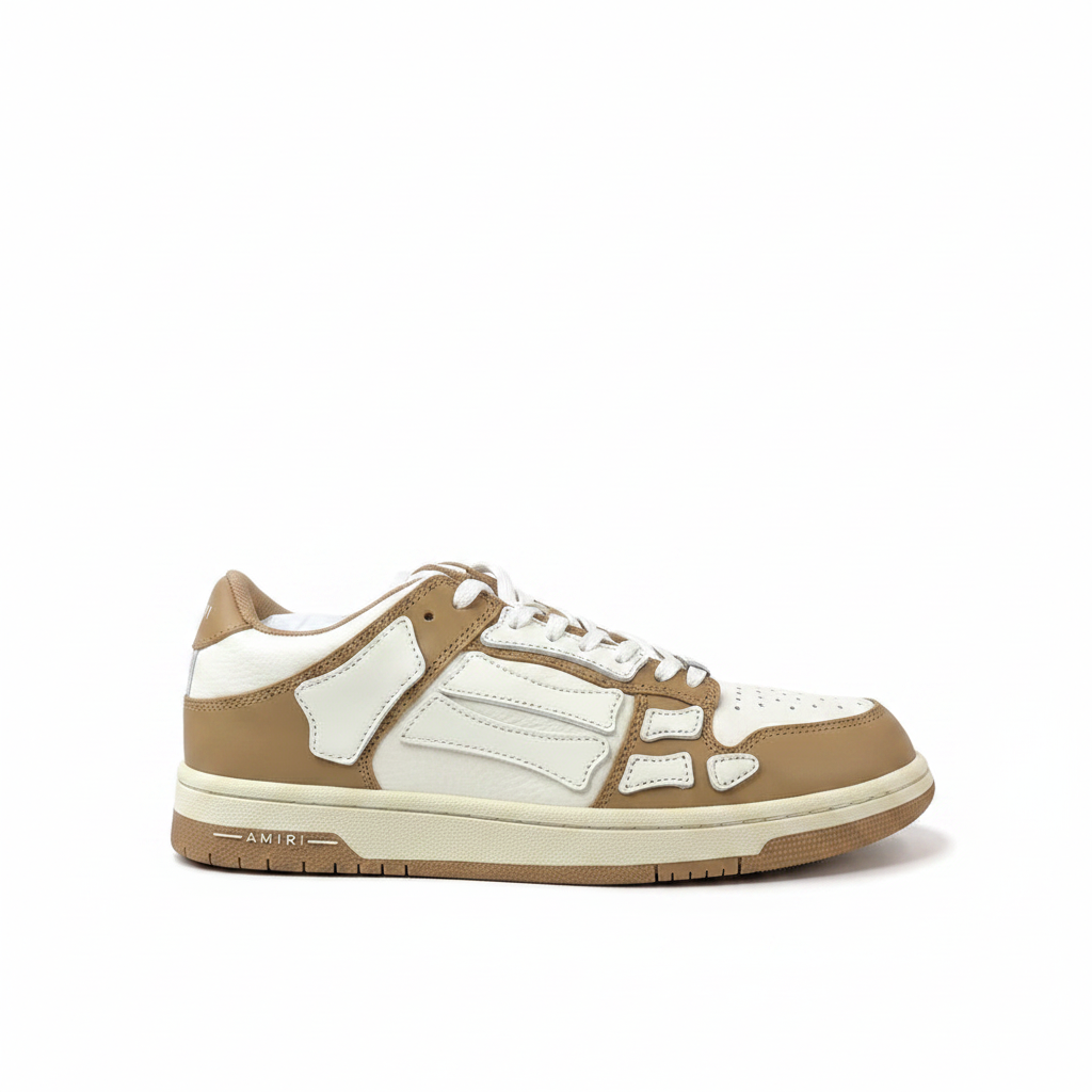 Amiri Skel Top Low "White-Brown"