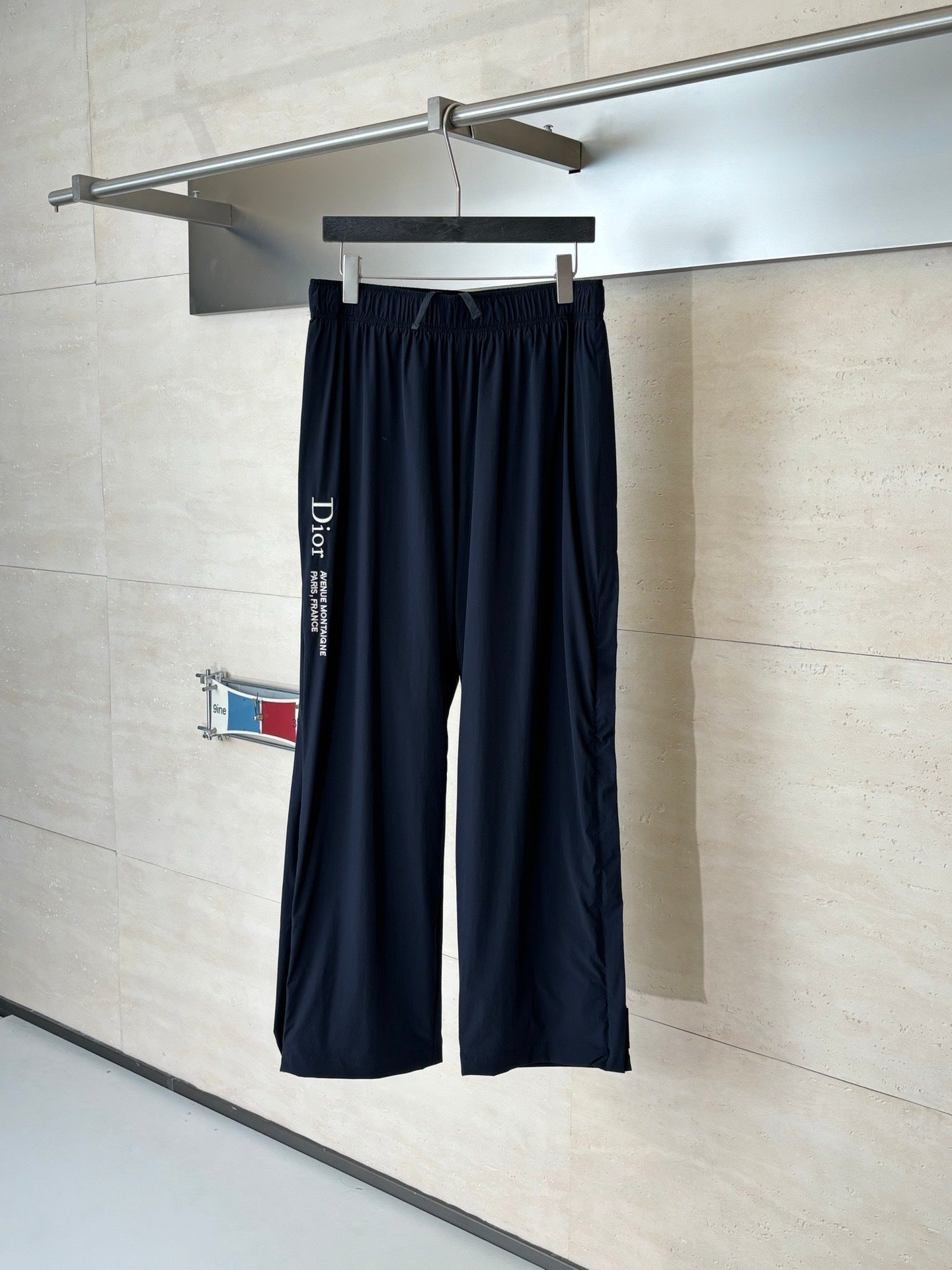 Dior Montaigne Embroidered Jogging Pants "Black Technical Canvas"