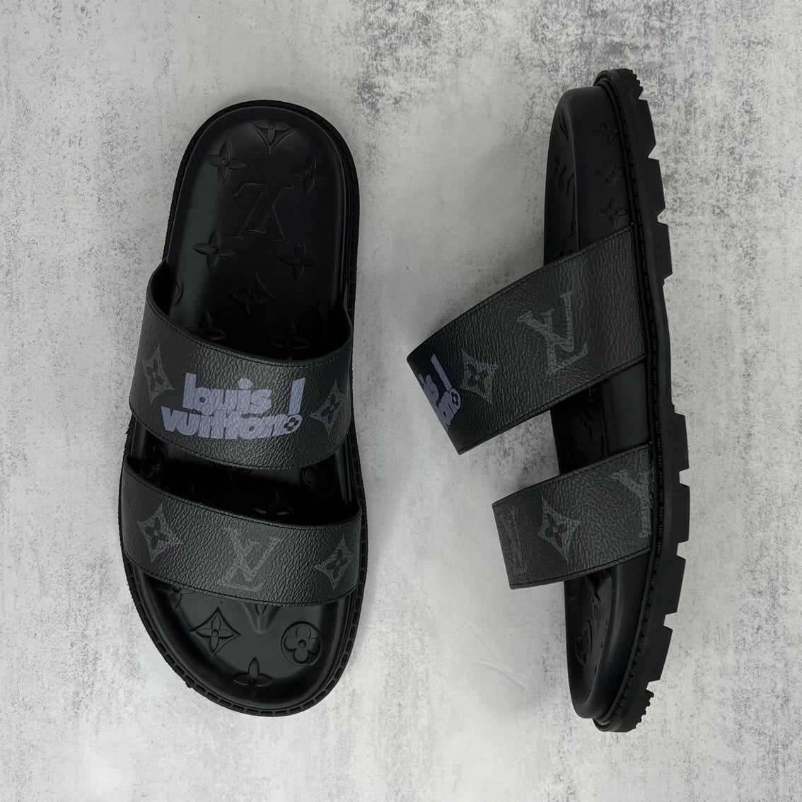 Louis Vuitton Slides "Black-Grey"
