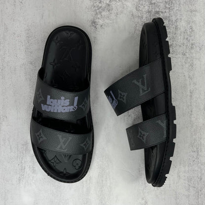 Louis Vuitton Slides "Black-Grey"
