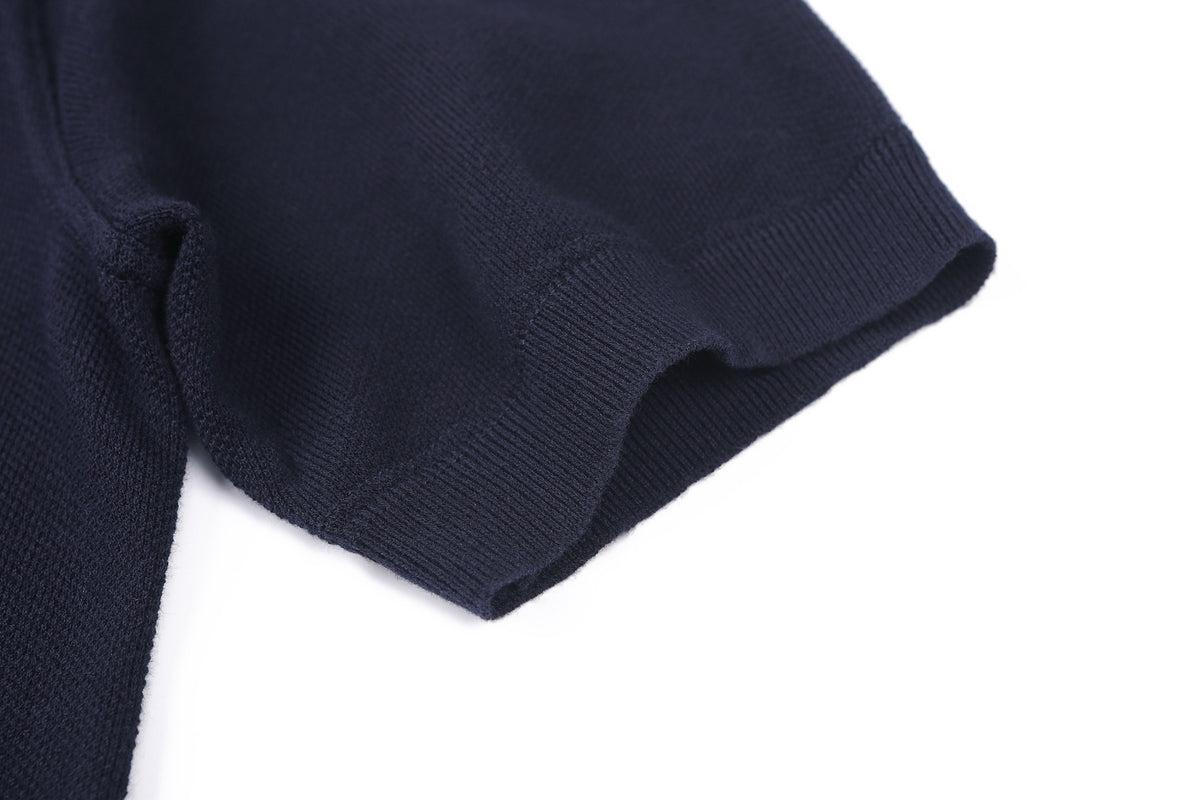 Zegna Cotton Polo Shirt "Navy Blue"