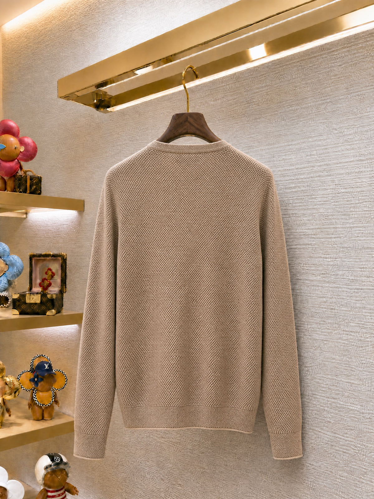 Loro Piana Varallo Crewneck "Mulberry Natural Wood"