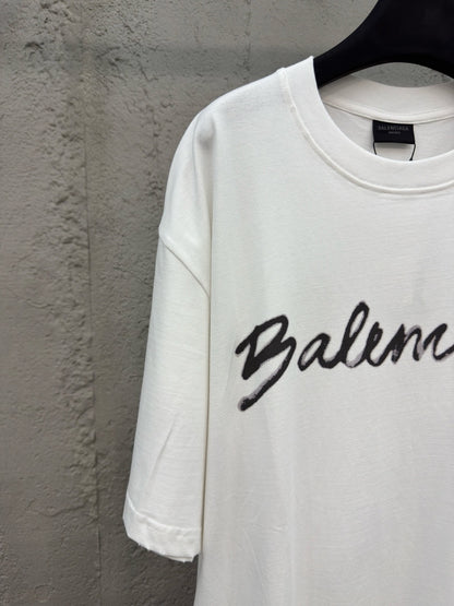 Balenciaga Script Logo T-Shirt "White"