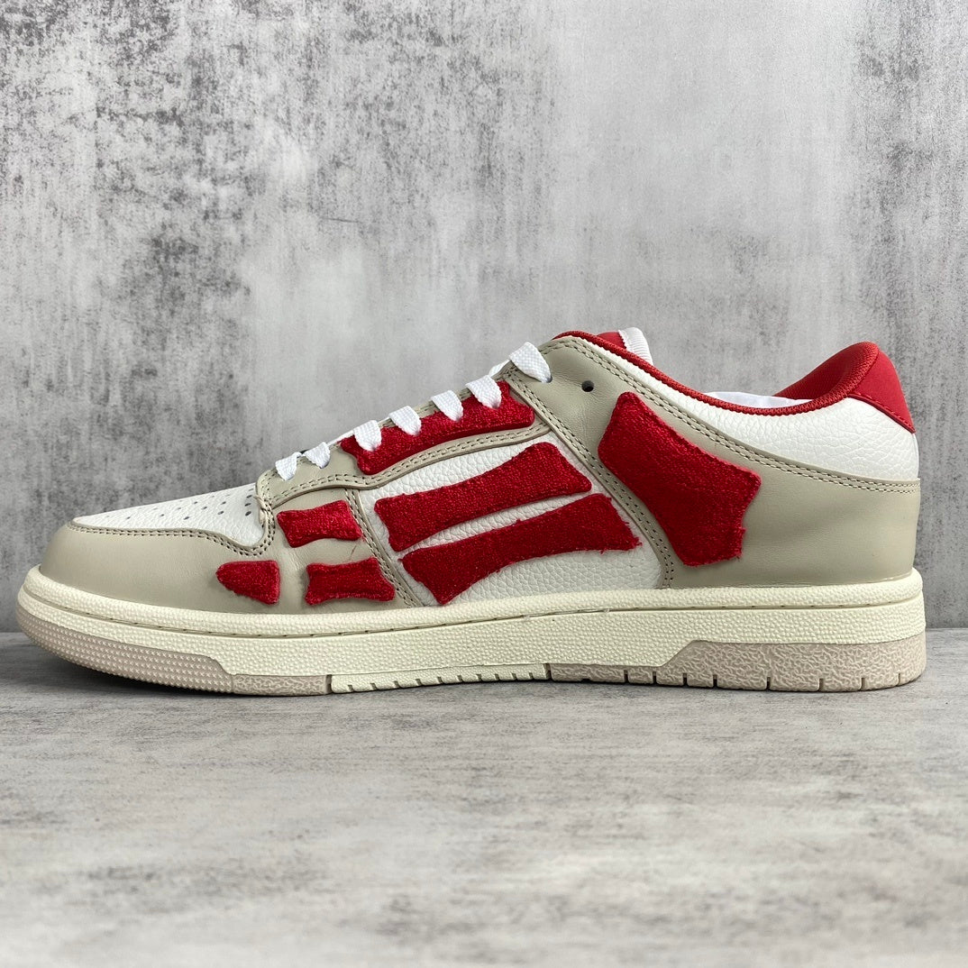 Amiri Skel Top Low "White Red Chenille"