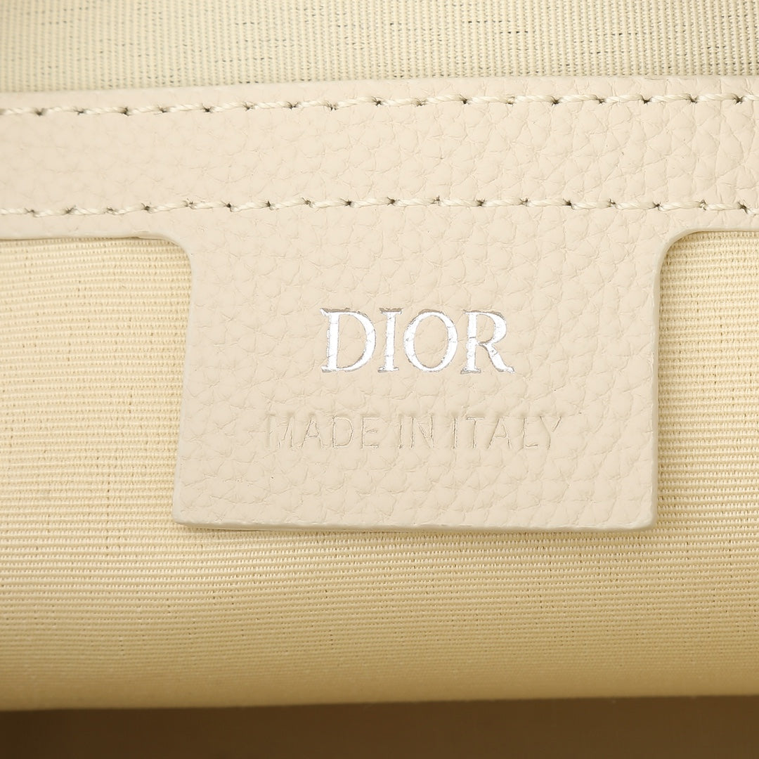Dior Rider Zip Messenger Bag "White Dior Gravity Grain Leather & Grained Calfskin"