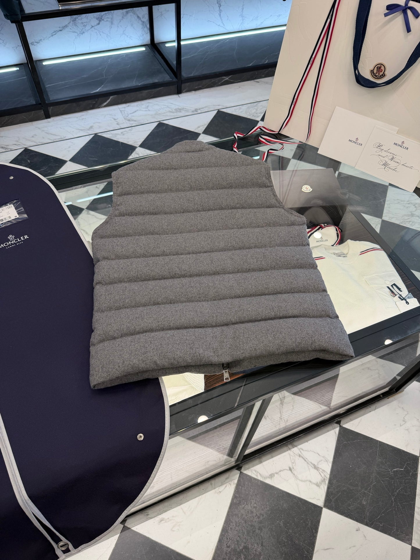 Moncler Gallienne Cashmere Down Vest "Grey"
