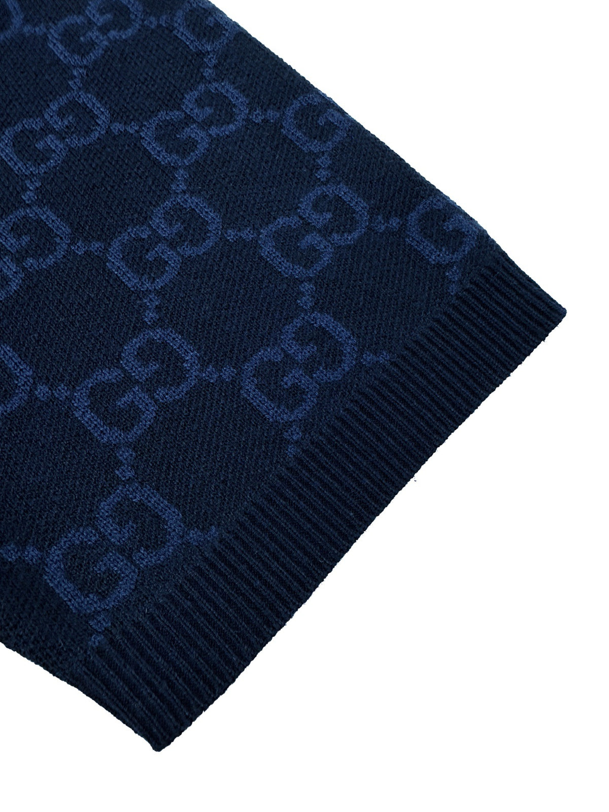 GG Cotton Silk Jacquard Polo Shirt "Dark Blue"